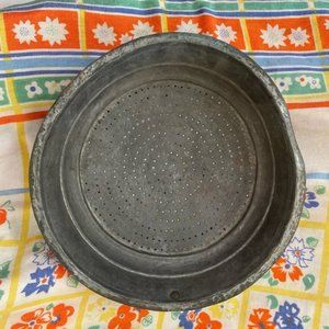 Vintage Large Colander/Strainer Handcrafted Rustic Wall Hanging